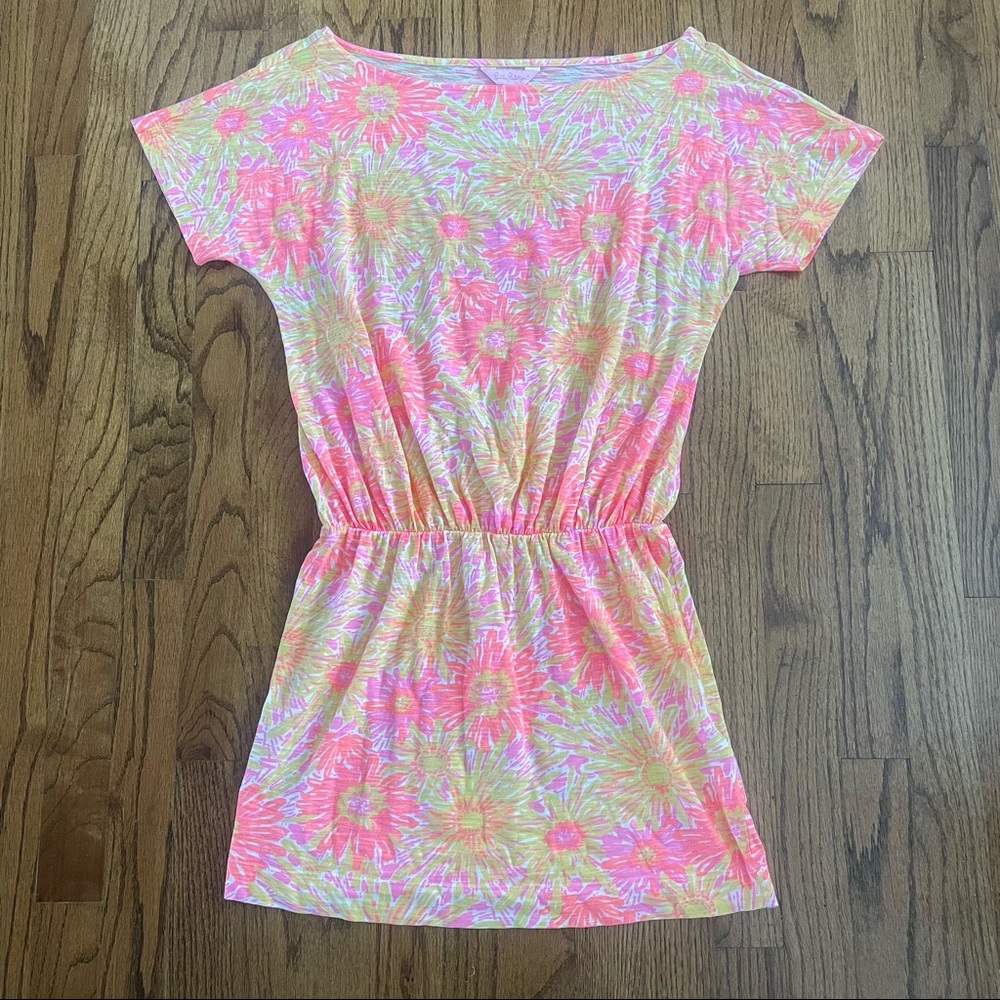 Lilly Pulitzer Carmine Elastic Waist Cotton  Dress in Sunkissed Style 52890 XS